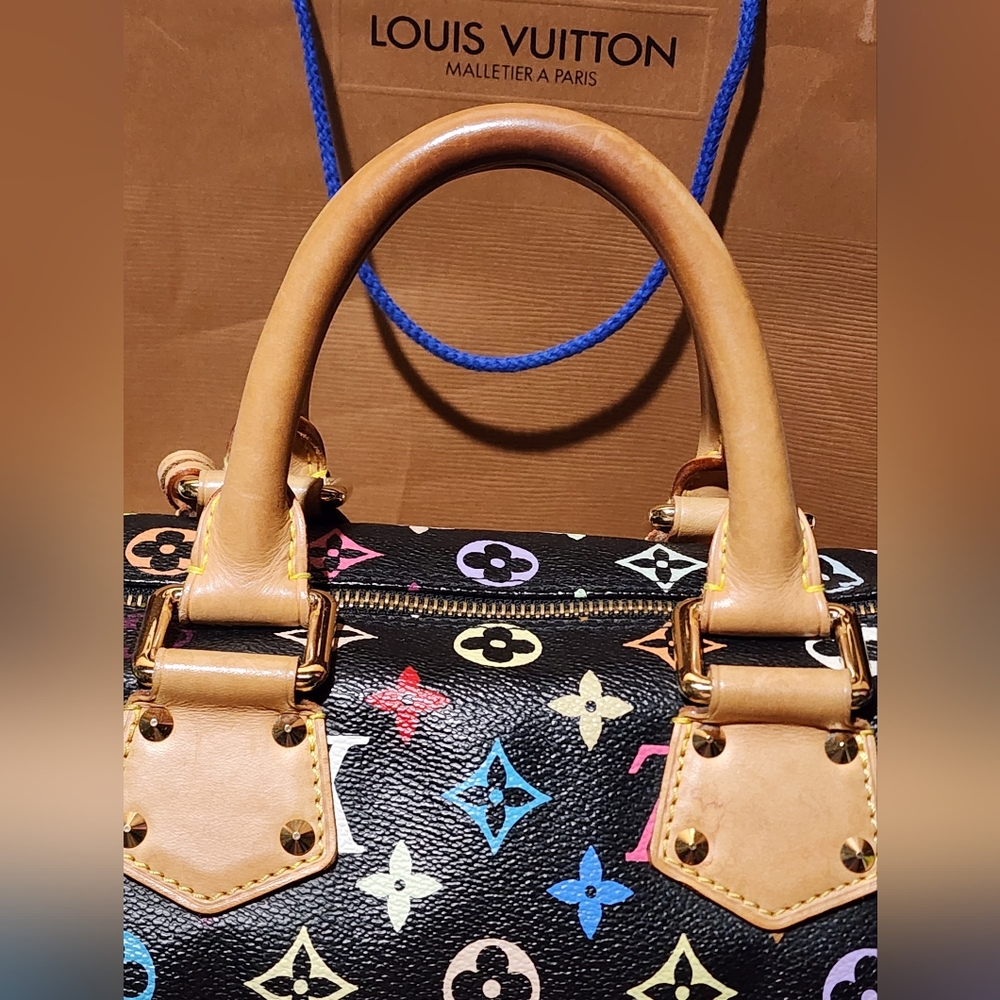 Authentic Loui Vuitton Black Multicolor Speedy 30 - Picture 10 of 15